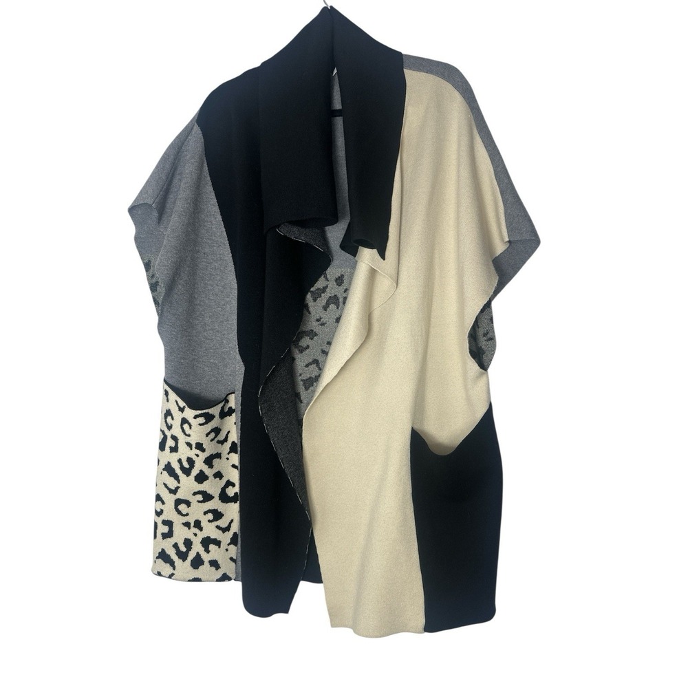 Anthropologie THML Cardigan Top Women's Medium Oversized Open Front Pockets - Picture 2 of 10